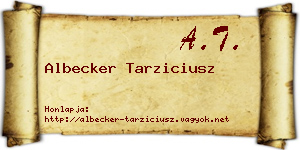Albecker Tarziciusz névjegykártya